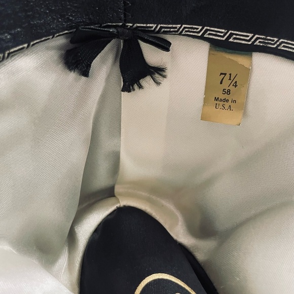 Vintage cowboy hat Mustang By Bailey 4X  Beaver Size 7 1/4 Black R 4" Brim - Picture 8 of 15